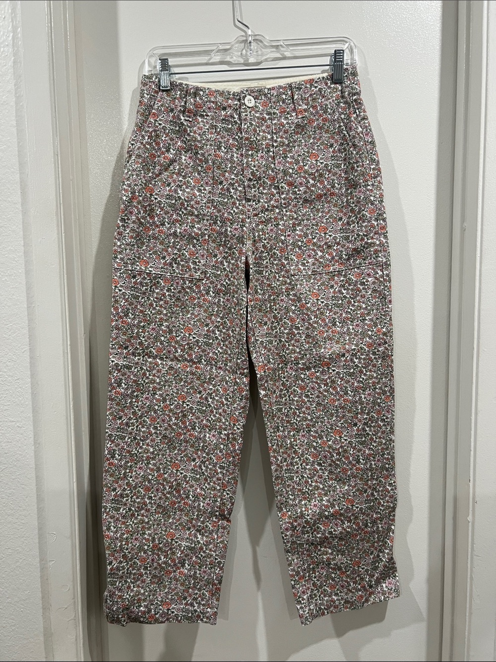 Brixton Floral Ankle Crop Pants in Pink and Green Size 28